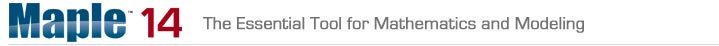 Maple 14 - The Essential Tool for Mathematics and Modeling