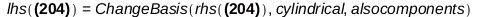 lhs(diff(diff(r_(t), t), t) = `+`(`*`(diff(diff(x(t), t), t), `*`(_i)), `*`(diff(diff(y(t), t), t), `*`(_j)), `*`(diff(diff(z(t), t), t), `*`(_k)))) = Physics:-Vectors:-ChangeBasis(rhs(diff(diff(r_(t)...