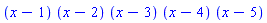 (x-1)*(x-2)*(x-3)*(x-4)*(x-5)