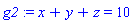 g2 := x+y+z = 10