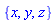 {x, y, z}