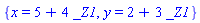 {x = 5+4*_Z1, y = 2+3*_Z1}