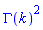 GAMMA(k)^2
