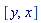 [y, x]