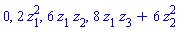0, 2*z[1]^2, 6*z[1]*z[2], 8*z[1]*z[3]+6*z[2]^2
