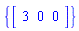 {Vector[row](3, {(1) = 3, (2) = 0, (3) = 0})}