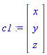 c1 := Vector(3, {(1) = x, (2) = y, (3) = z})