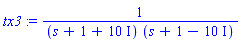 1/((s+1+10*I)*(s+1-10*I))