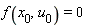f(x[0], u[0]) = 0