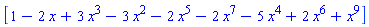 [1-2*x+3*x^3-3*x^2-2*x^5-2*x^7-5*x^4+2*x^6+x^9]