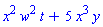 x^2*w^2*t+5*x^3*y