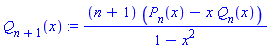Q[n+1](x) := (n+1)*(P[n](x)-x*Q[n](x))/(1-x^2)