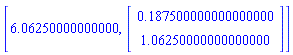 [6.06250000000000, Vector(2, {(1) = .187500000000000000, (2) = 1.06250000000000000})]