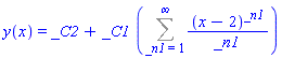 y(x) = _C2+_C1*(Sum((x-2)^_n1/_n1, _n1 = 1 .. infinity))