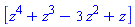 [z^4+z^3-3*z^2+z]