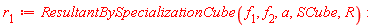 r[1] := ResultantBySpecializationCube(f[1], f[2], a, SCube, R)