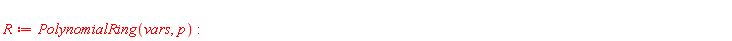 R := PolynomialRing(vars, p)