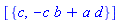 [{c, -c*b+a*d}]