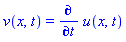 v(x, t) = diff(u(x, t), t)