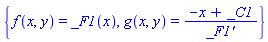 {f(x, y) = _F1(x), g(x, y) = (-x+_C1)/`_F1'`}