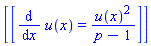 [[diff(u(x), x) = u(x)^2/(p-1)]]