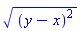 ((y-x)^2)^(1/2)