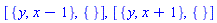 [{y, x-1}, {}], [{y, x+1}, {}]
