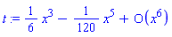 series((1/6)*x^3-(1/120)*x^5+O(x^6),x,6)