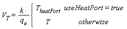 V[T]=(k*)/(q[e]){[[T[heatPort],useHeatPort=true],[T,otherwise]]