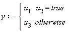 y := piecewise(u[2] = true, u[1], u[3])