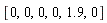 [0, 0, 0, 0, 1.9, 0]