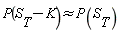 P(S[T]-K)*`&approx;P`(S[T])