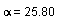 alpha = 25.80