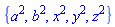 {a^2, b^2, x^2, y^2, z^2}