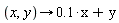 proc (x, y) options operator, arrow; .1*x+y end proc