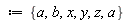 :={a,b,x,y,z,a}