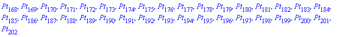 Pt[168], Pt[169], Pt[170], Pt[171], Pt[172], Pt[173], Pt[174], Pt[175], Pt[176], Pt[177], Pt[178], Pt[179], Pt[180], Pt[181], Pt[182], Pt[183], Pt[184], Pt[185], Pt[186], Pt[187], Pt[188], Pt[189], Pt[190], Pt[191], Pt[192], Pt[193], Pt[194], Pt[195], Pt[196], Pt[197], Pt[198], Pt[199], Pt[200], Pt[201], Pt[202]
