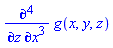 diff(diff(diff(diff(g(x, y, z), x), x), x), z)