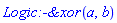 Logic:-`&xor`(a, b)