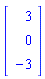 Vector[column]([[3], [0], [-3]])