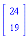 Vector(2, {(1) = 24, (2) = 19})