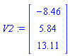 V2 := Vector(3, {(1) = -8.46, (2) = 5.84, (3) = 13.11})
