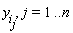 y[i][j], j = 1 .. n