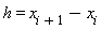 h = x[i+1]-x[i]