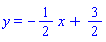y = -(1/2)*x+3/2