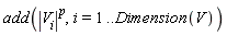 add(abs(V[i])^p, i = 1 .. Dimension(V))