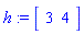 h := Vector[row]([3, 4])