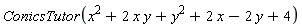 ConicsTutor(x^2+2*x*y+y^2+2*x-2*y+4)