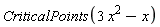 CriticalPoints(3*x^2-x)