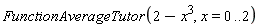 FunctionAverageTutor(2-x^3, x = 0 .. 2)